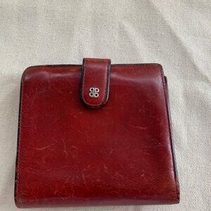 Bosca red bi-fold wallet